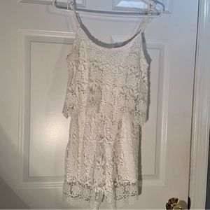 White Lace Romper with Adjustable Straps